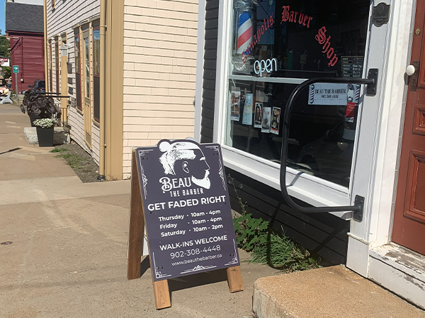 A-frame sidewalk sign by Digby Signs