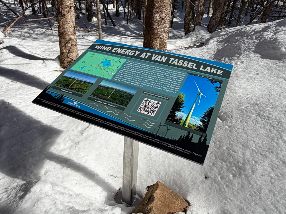 Wind Energy at Van Tassel Lake wayfinding sign